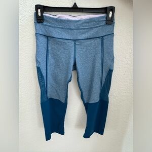 lululemon athletica Blue Mesh Leggings- below knee crop